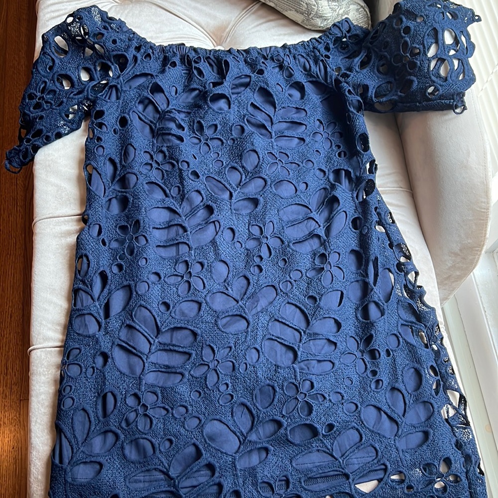 Beautiful navy lace cut out dress